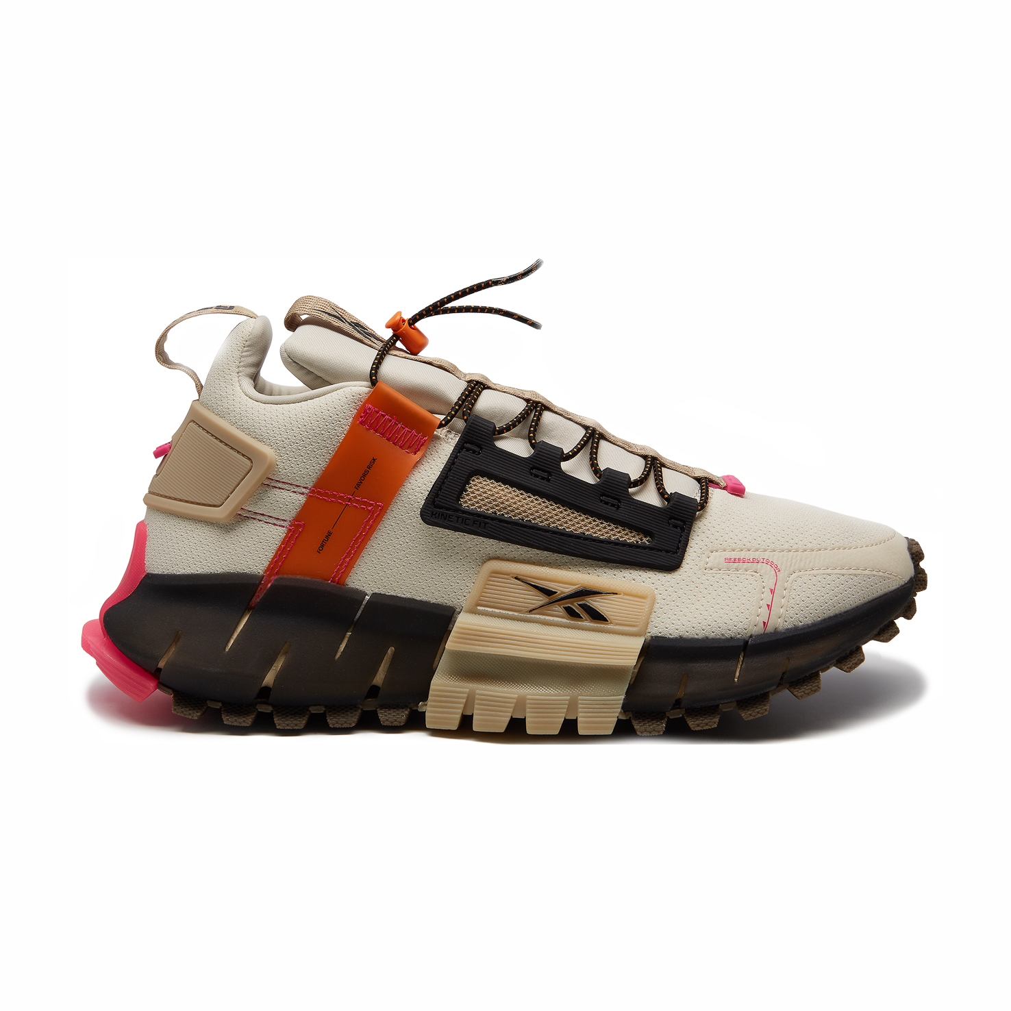 Reebok Zig Kinetica Edge, бежевый с оранжевым, текстиль, мужские