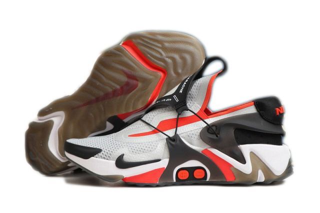 Nike Adapt Huarache, серый с оранжевым и белым, текстиль, сетка, мужские