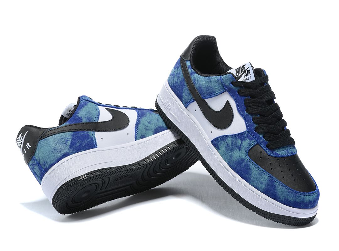 Nike Air Force 1 Low синий, черный, белый, кожа мужские