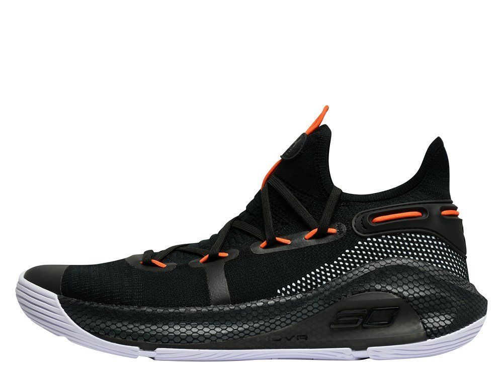 Under Armour Curry 6 Black/Orange/White, черный, оранжевый, белый, нейлон, текстиль, мужские